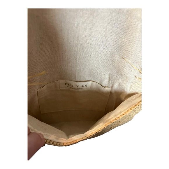 Mar Y Sol Tanya Raffia  Fringe Crossbody Clutch Purse - Picture 8 of 12